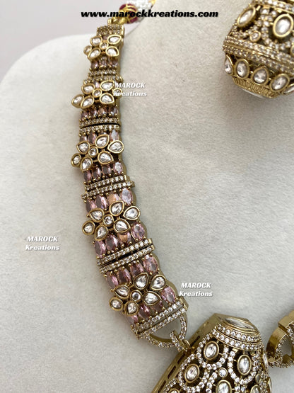 Nargis Moissanite Kundan exclusive Necklace set