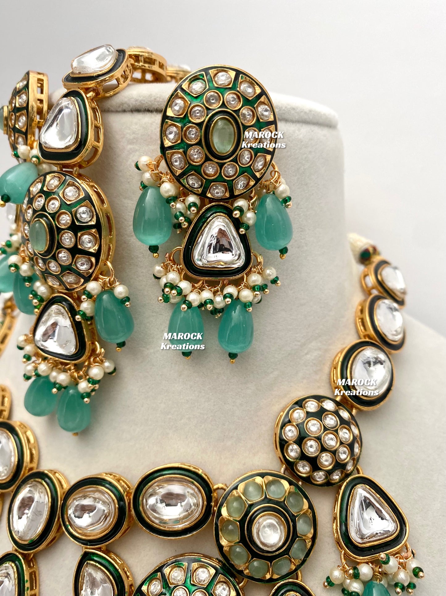 Amisha Premium Quality Kundan Meenakari Statement Necklace set