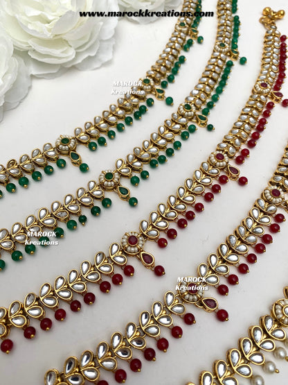 Zeenat Premium quality Kundan Anklets/Payal/Jhanjhran