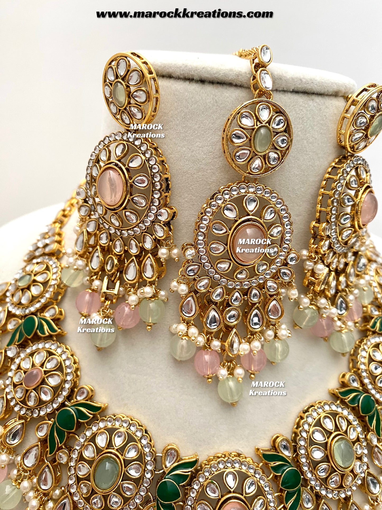 Iqra Premium Quality Kundan Meenakari Statement Necklace set