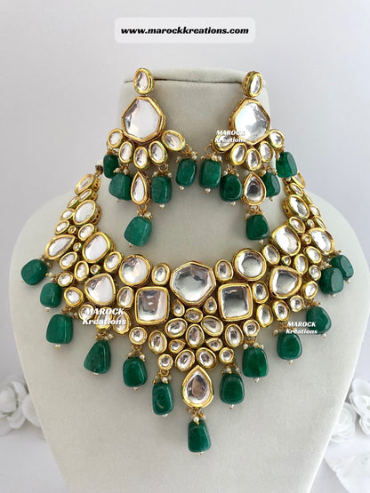 Trendy Uncut Kundan Statement Necklace set/Bridal set