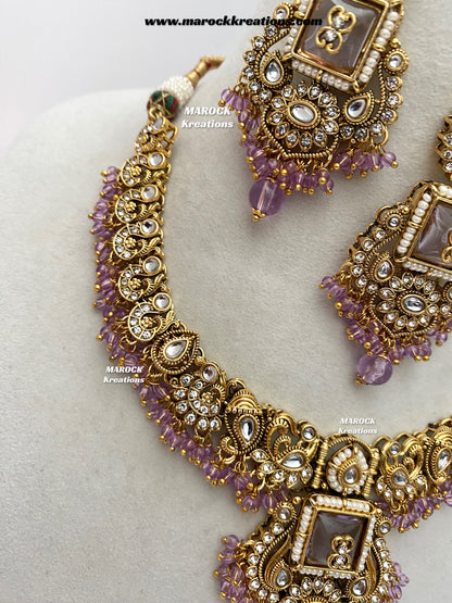 Nidhi Premium Quality Kundan Statement necklace set