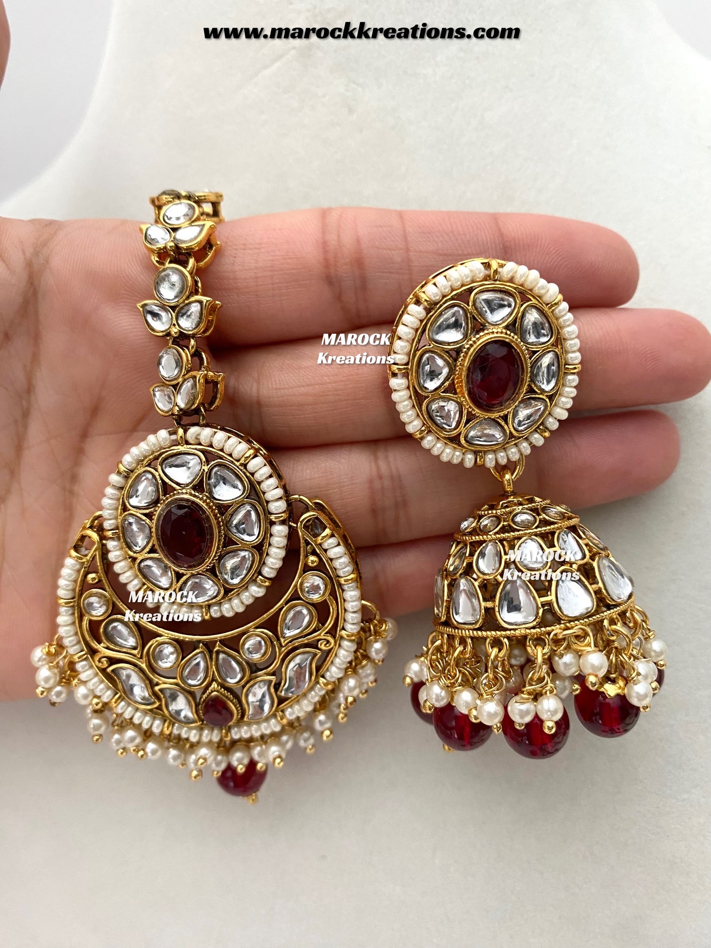 Neela Premium Quality Kundan Statement Rani haar set