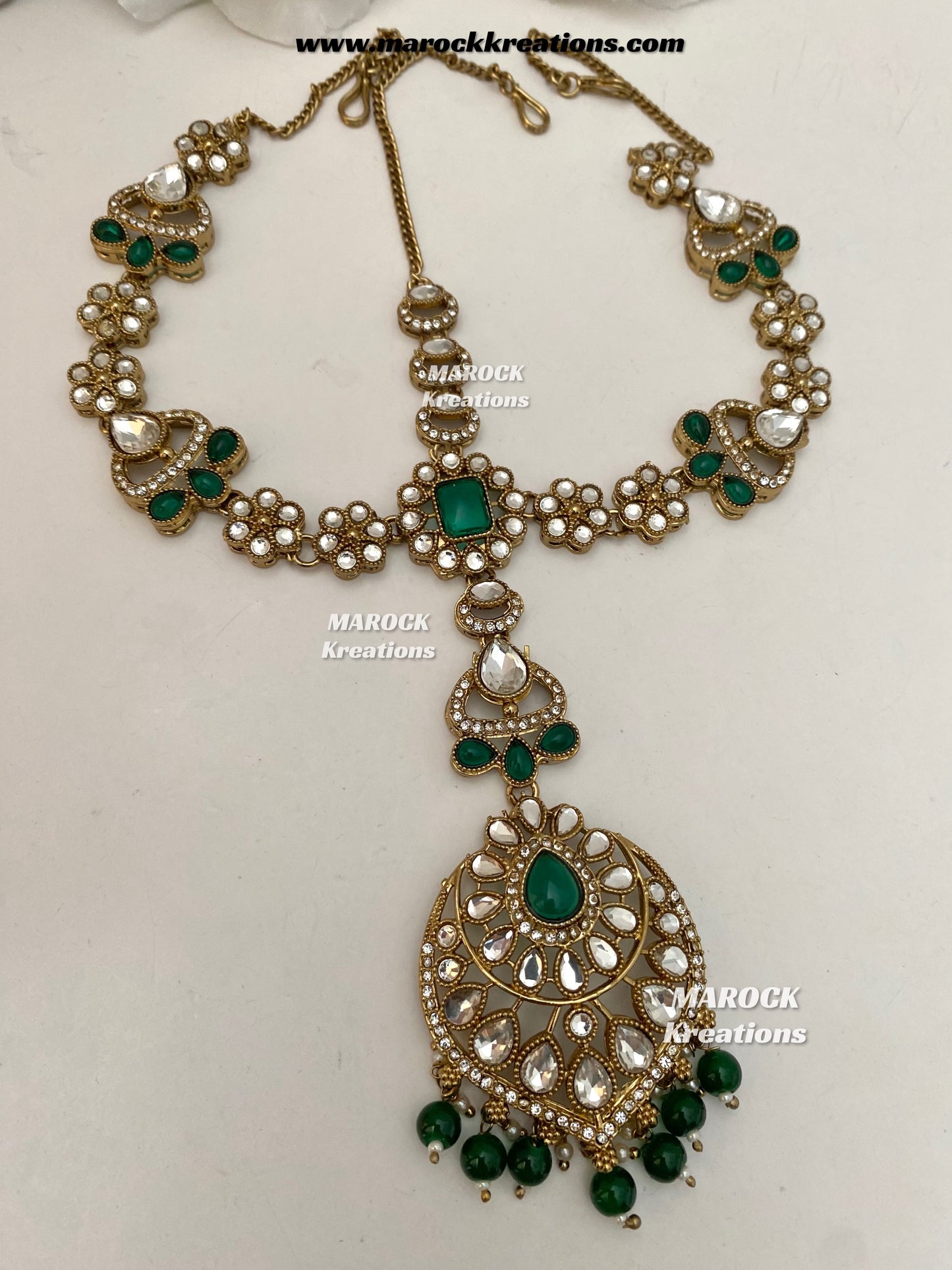 Shinal Uncut Polki Statement Necklace set/Bridal set