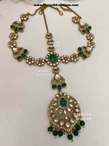 Shinal Uncut Polki Statement Necklace set/Bridal set