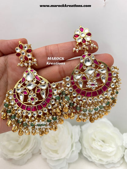 Exclusive quality Paachi Kundan gold plated Statement Earrings