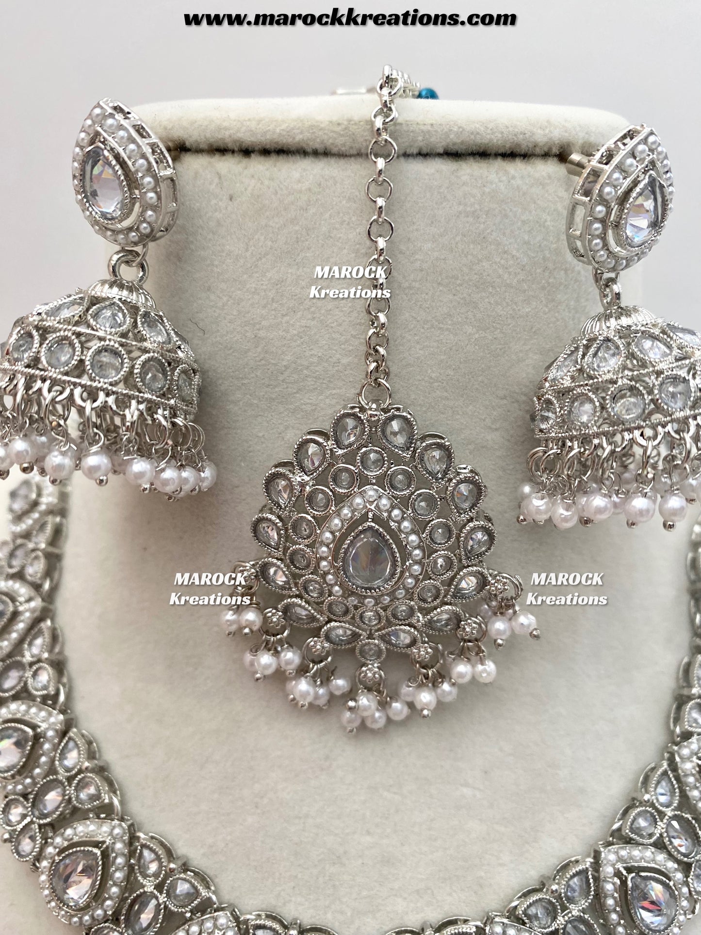 Hemani Polki Silver Necklace set