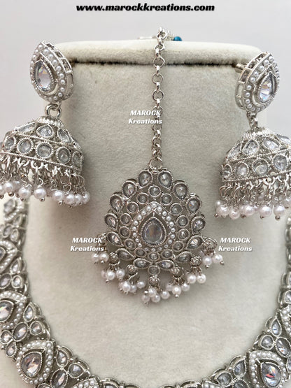 Hemani Polki Silver Necklace set