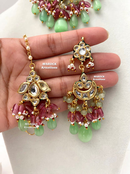 Brinda Premium Quality Kundan Meenakari Statement Choker set