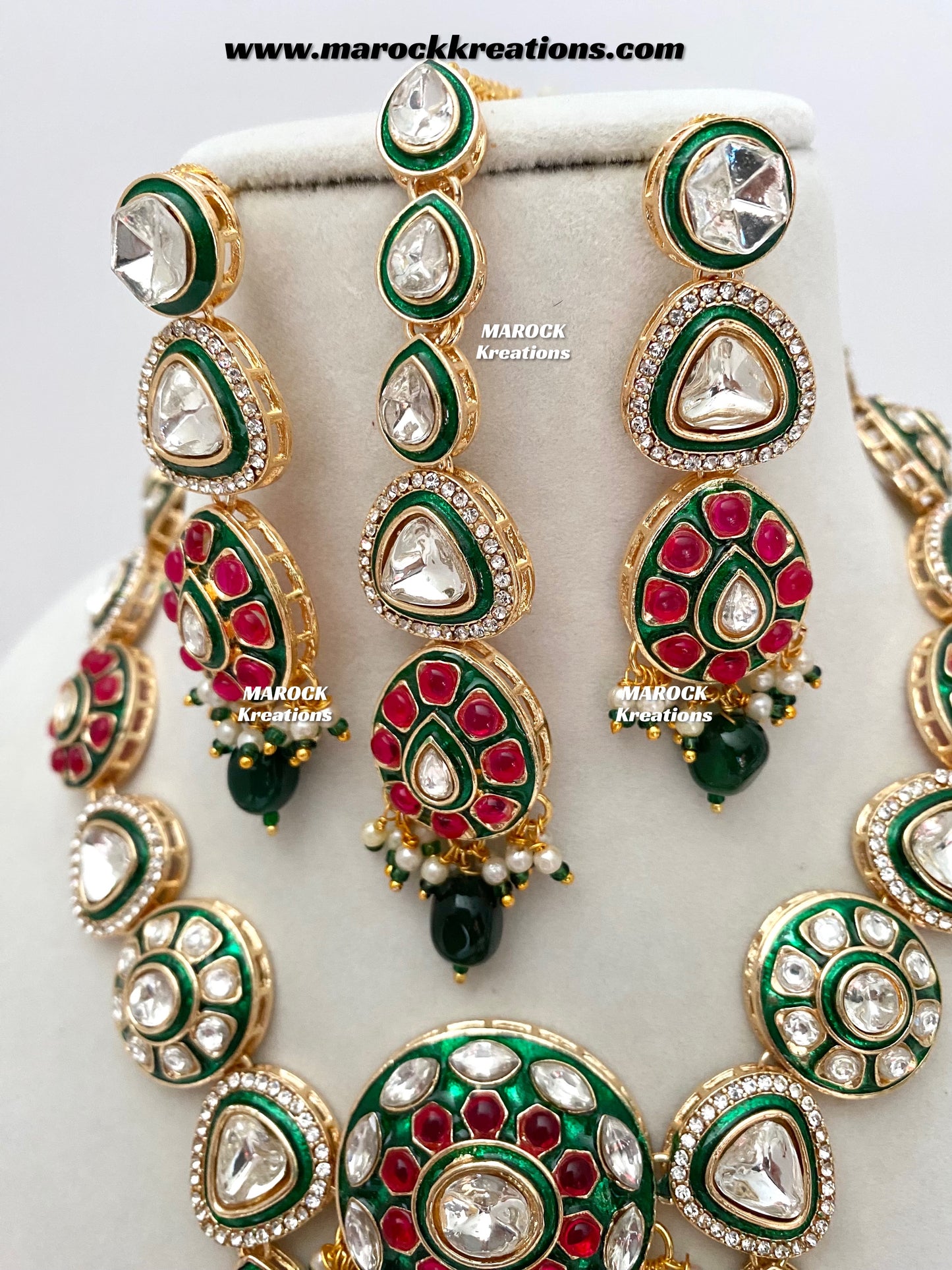 Garima Premium Quality uncut Kundan Statement Necklace set