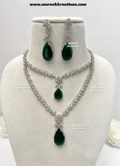 Lauren Silver American Diamond Necklace set