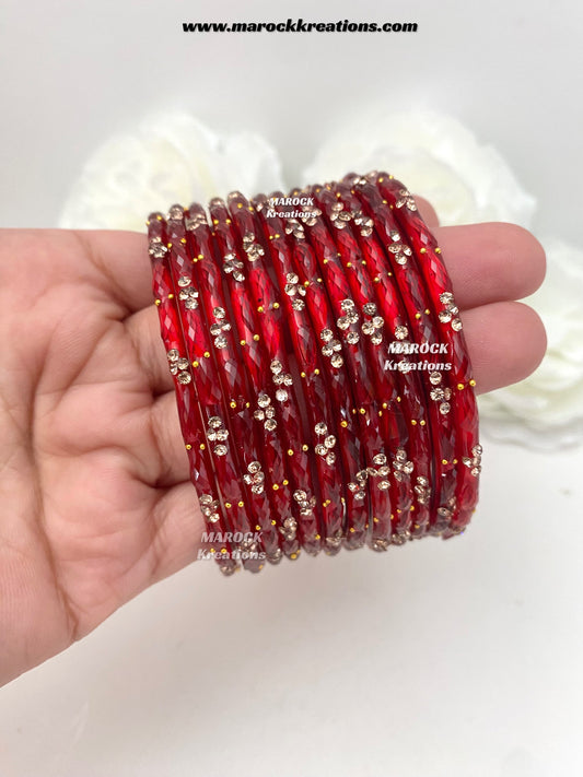Rain drop Glass bangles (Pack of 1 dozen)