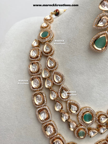 Mahnoor Premium Quality Tyani inspired Gold plated statement necklace set