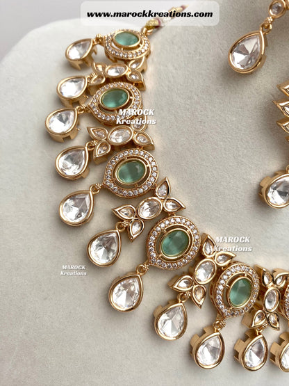 Naaz Tyani inspired Premium Quality gold plated Kundan Statement Necklace set