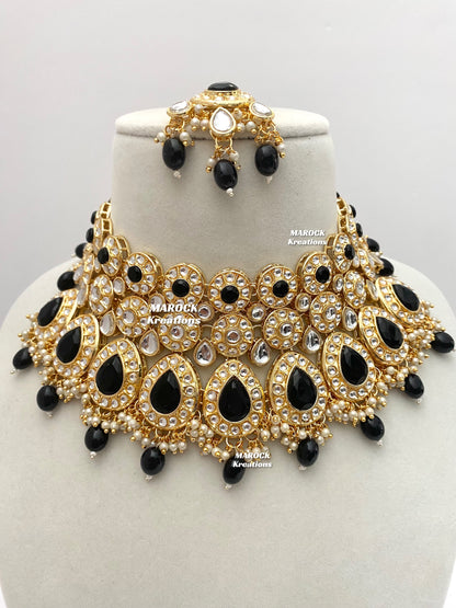 Premium Quality Thappa Kundan Necklace set