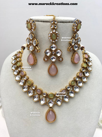 Romana Premium Quality Kundan Statement Necklace set