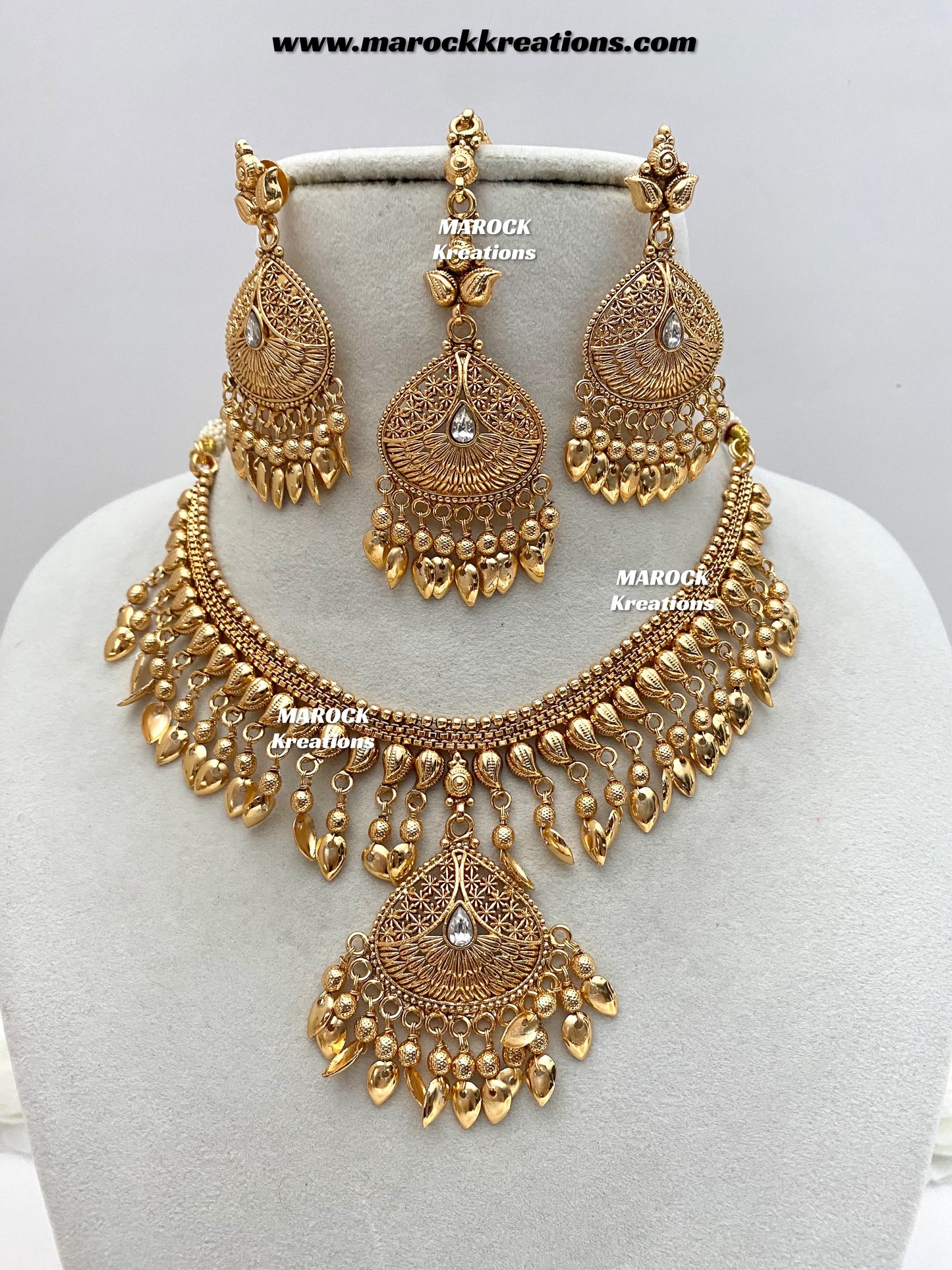 Diya Premium Quality Gold Plated peepal patti necklace set