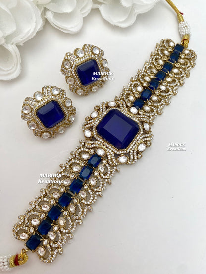Paloma Sabyasachi inspired Premium Quality Moissanite Kundan and American Diamond choker set