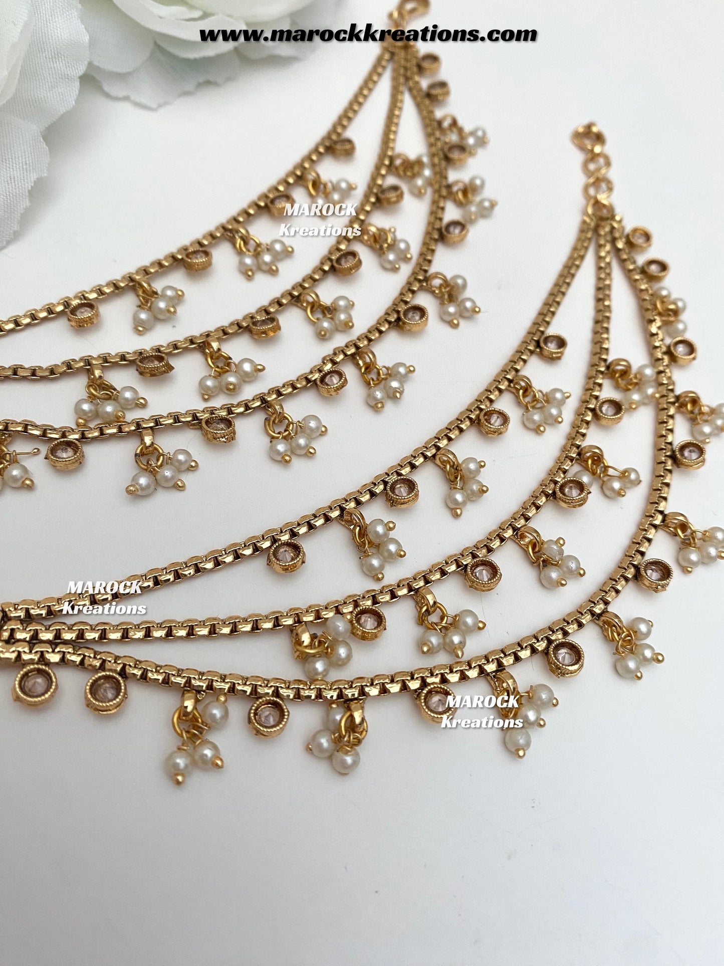 Mira Gold Plated Saharey/Ear chains
