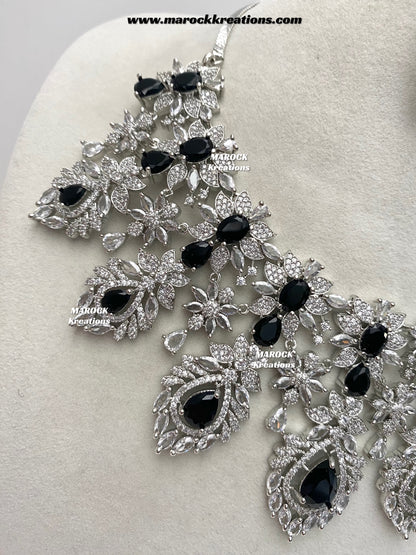 Austin Silver American Diamond Necklace set