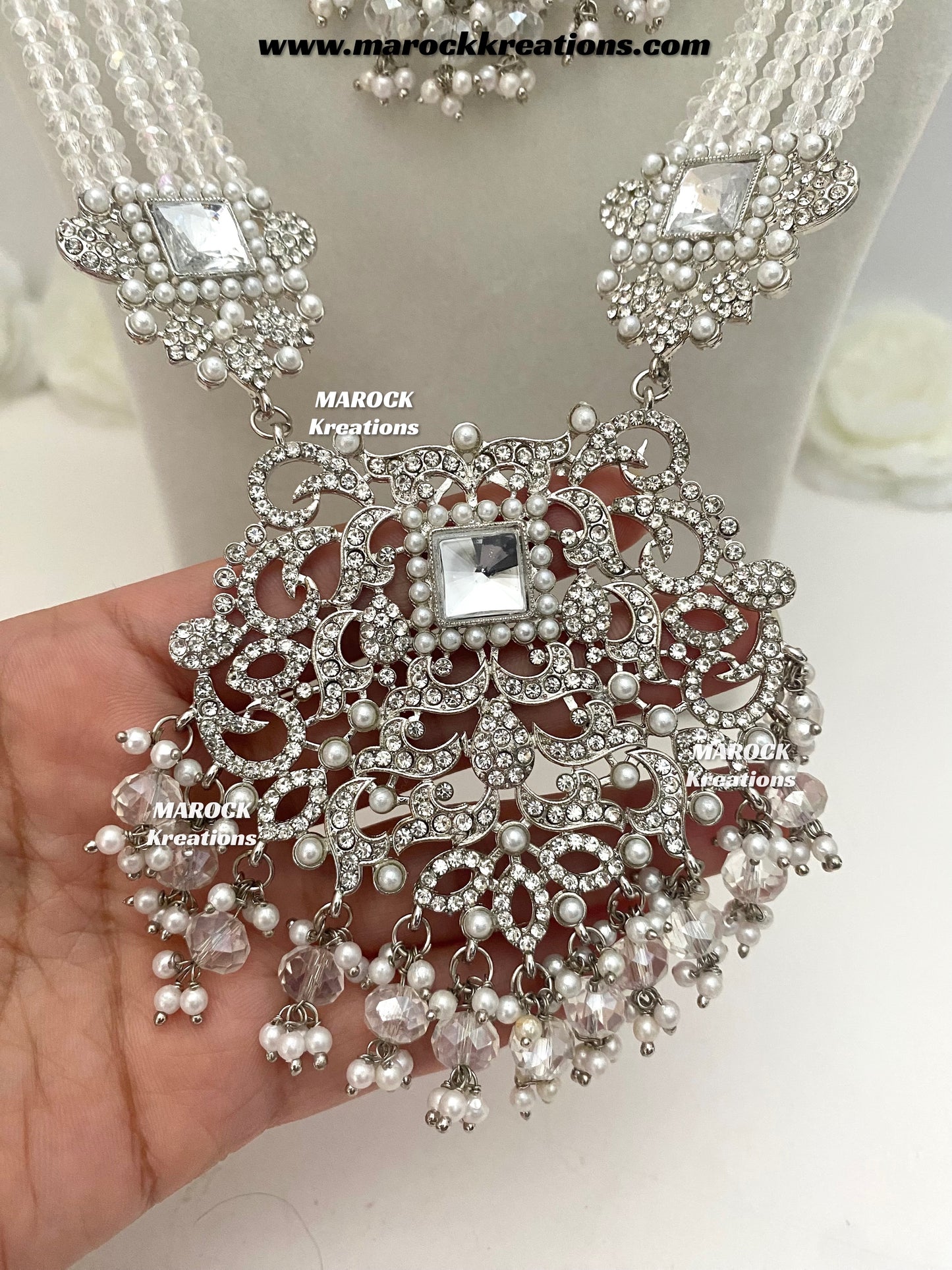 Sameena Premium Quality Pakistani Silver Rani Haar set