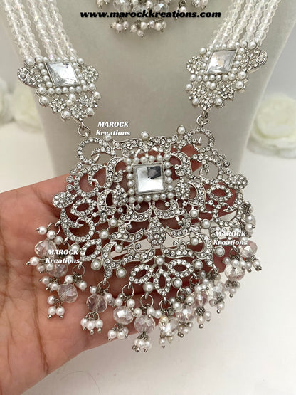 Sameena Premium Quality Pakistani Silver Rani Haar set