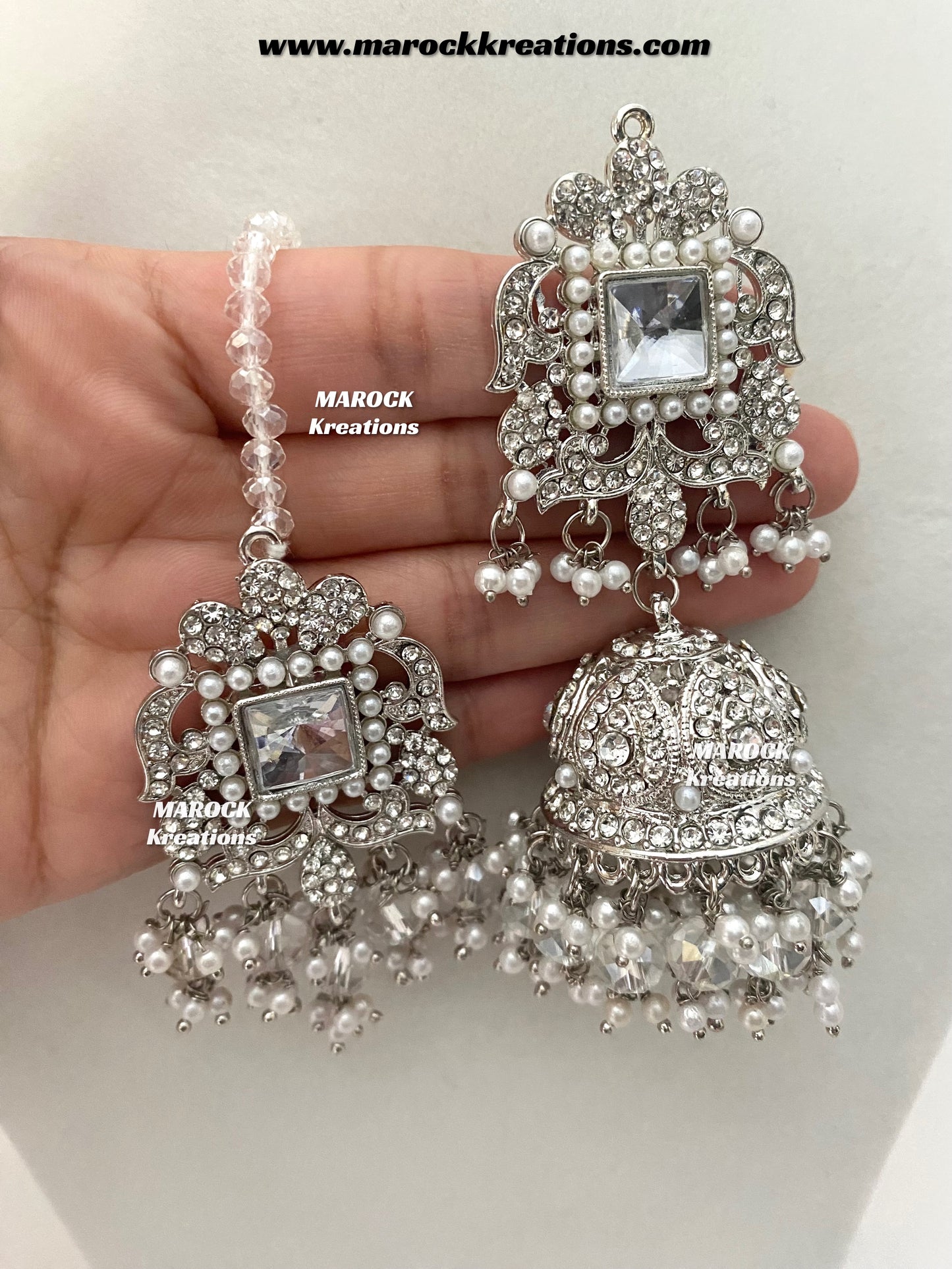 Sameena Premium Quality Pakistani Silver Rani Haar set