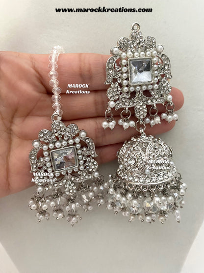 Sameena Premium Quality Pakistani Silver Rani Haar set