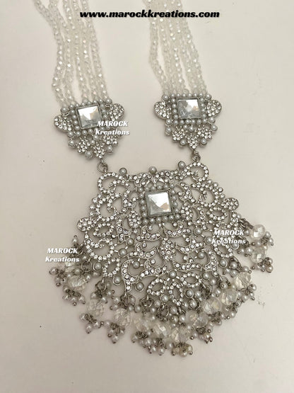 Sameena Premium Quality Pakistani Silver Rani Haar set