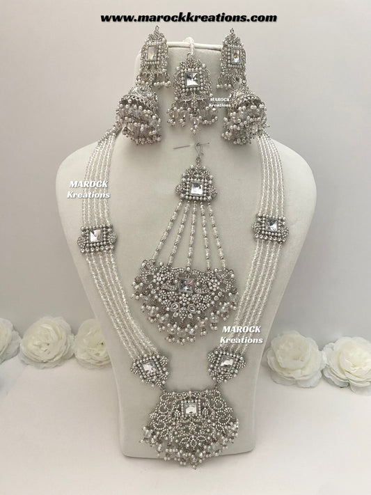 Sameena Premium Quality Pakistani Silver Rani Haar set