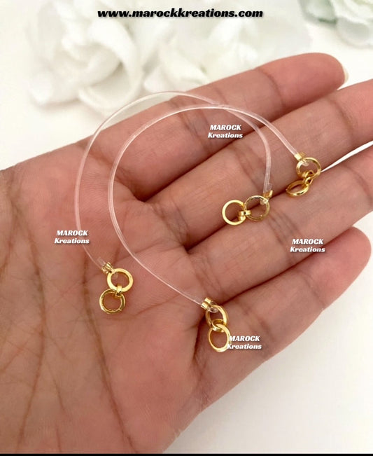 Transparent Silicon Saharey/Ear chains (one pair)