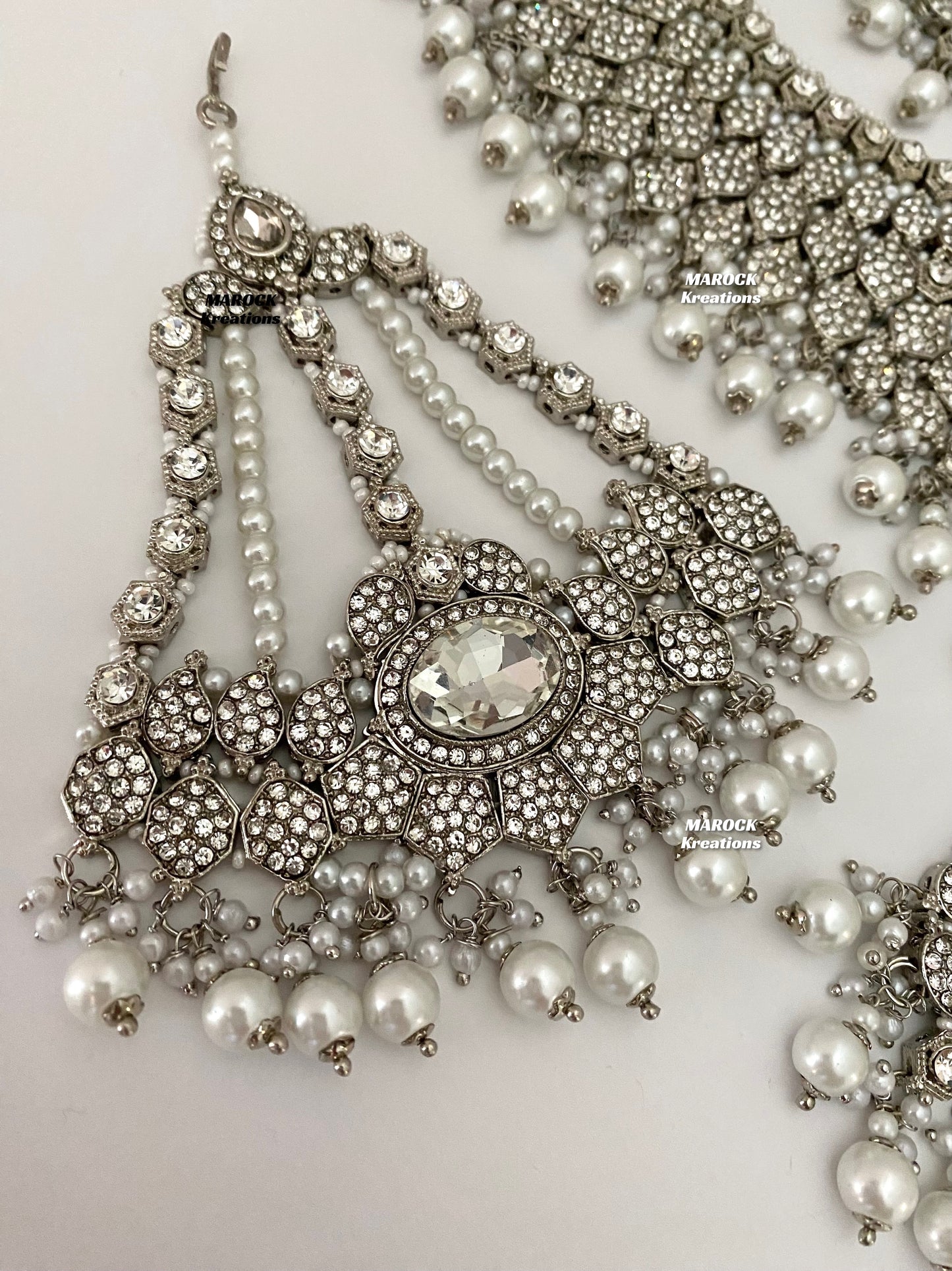 Silver Pakistani Necklace set