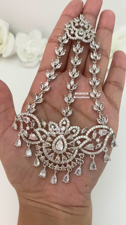 American Diamond Jhoomer/Passa/Side head piece