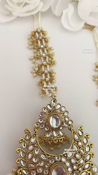 Premium Quality Kundan Earrings and tikka set