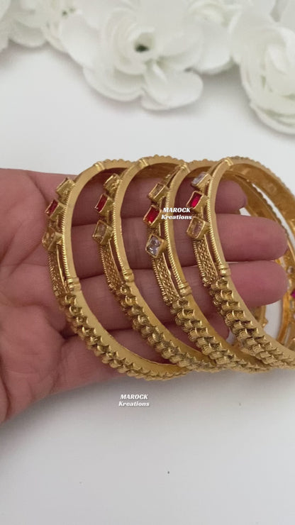 Gold plated Polki Bangles