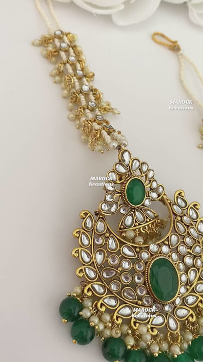 Premium Quality Kundan Earrings and tikka set