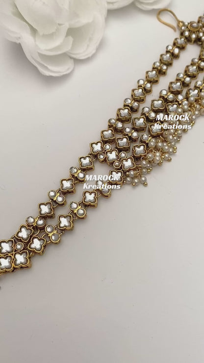 Premium Quality 3 layers Kundan Matha Patti/Sheesh Phool/Head band/bridal accessories