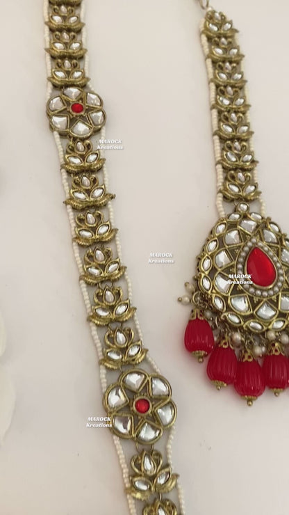 Kundan Red Rani Haar/Long necklace