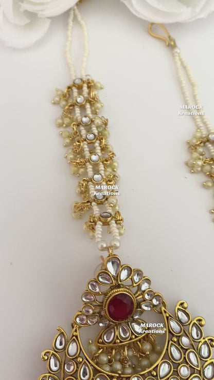 Premium Quality Kundan Earrings and tikka set